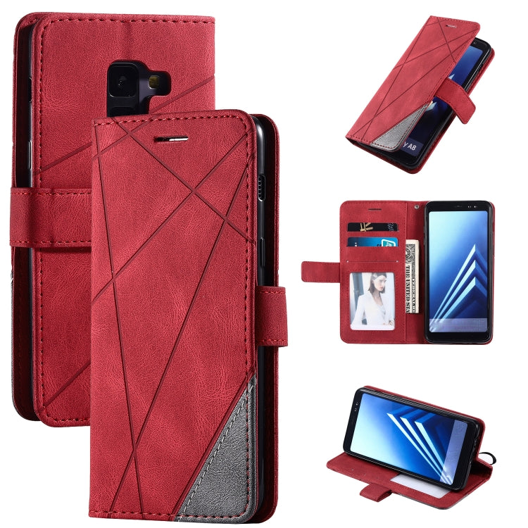 For Samsung Galaxy A8(2018) Skin Feel Splicing Horizontal Flip Leather Case with Holder & Card Slots & Wallet & Photo Frame