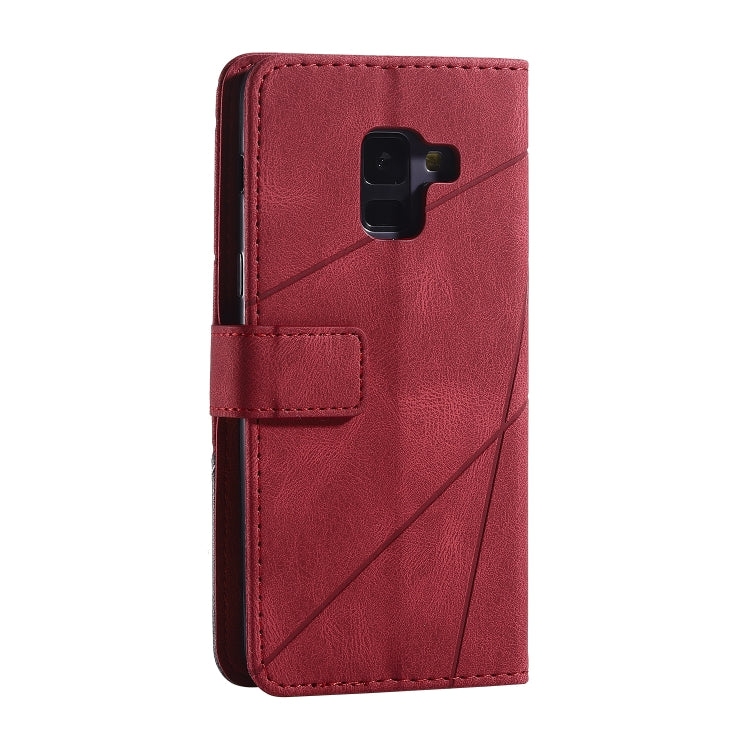 For Samsung Galaxy A8(2018) Skin Feel Splicing Horizontal Flip Leather Case with Holder & Card Slots & Wallet & Photo Frame