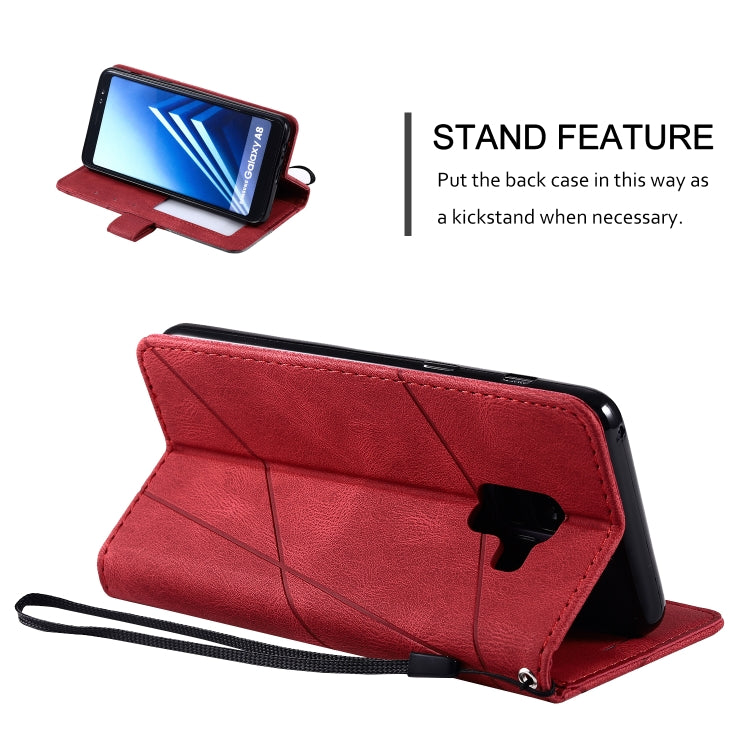 For Samsung Galaxy A8(2018) Skin Feel Splicing Horizontal Flip Leather Case with Holder & Card Slots & Wallet & Photo Frame