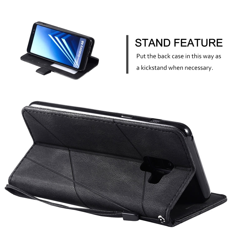 For Samsung Galaxy A8(2018) Skin Feel Splicing Horizontal Flip Leather Case with Holder & Card Slots & Wallet & Photo Frame