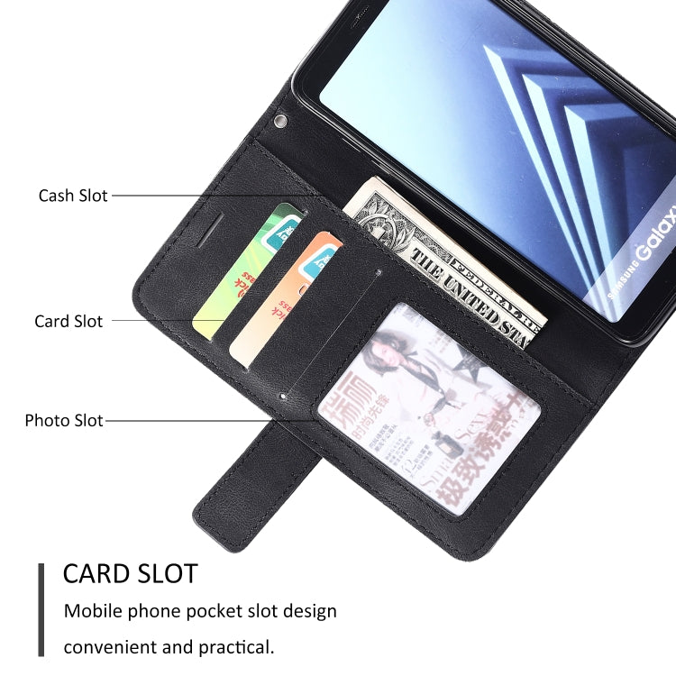 For Samsung Galaxy A8(2018) Skin Feel Splicing Horizontal Flip Leather Case with Holder & Card Slots & Wallet & Photo Frame