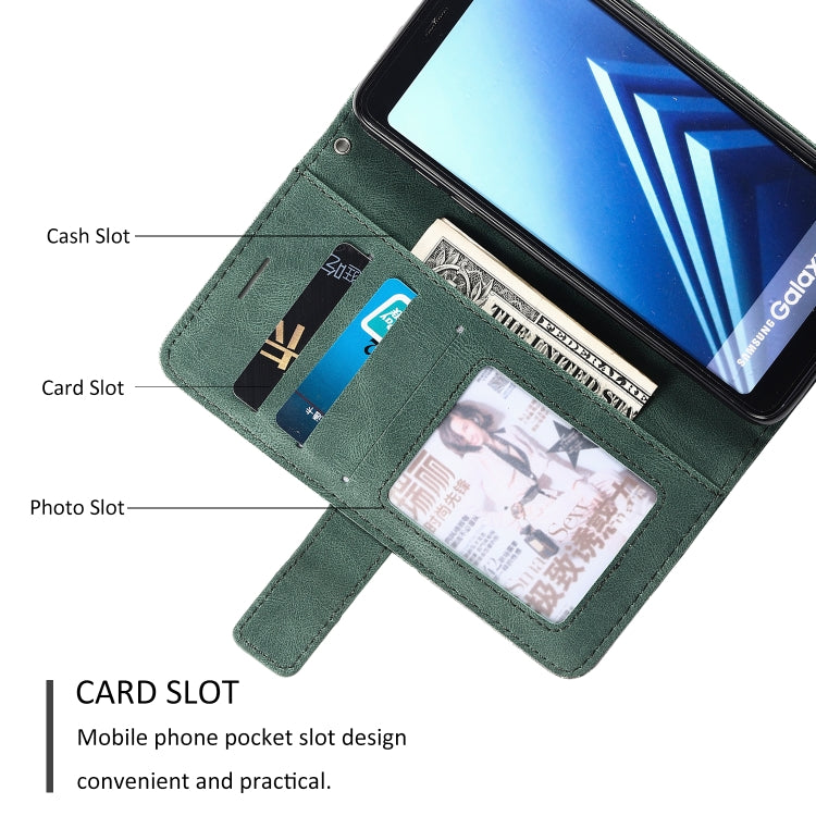 For Samsung Galaxy A8(2018) Skin Feel Splicing Horizontal Flip Leather Case with Holder & Card Slots & Wallet & Photo Frame