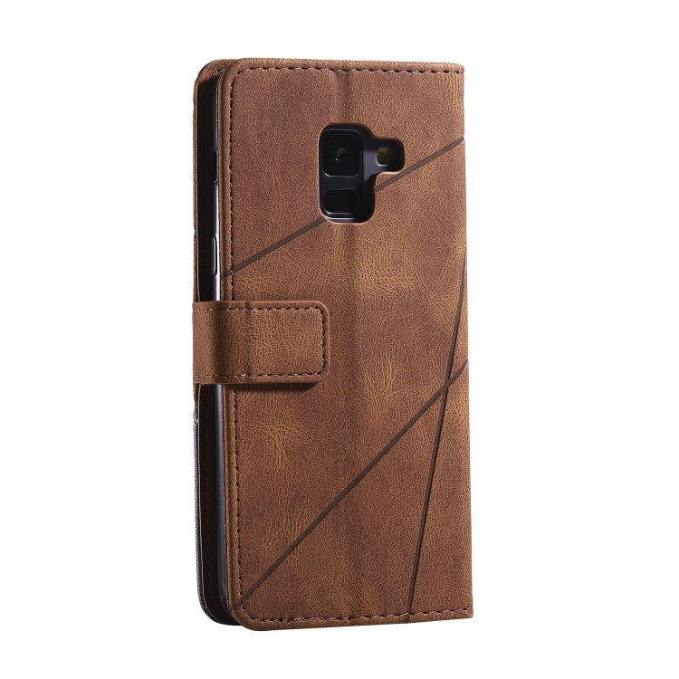 For Samsung Galaxy A8(2018) Skin Feel Splicing Horizontal Flip Leather Case with Holder & Card Slots & Wallet & Photo Frame