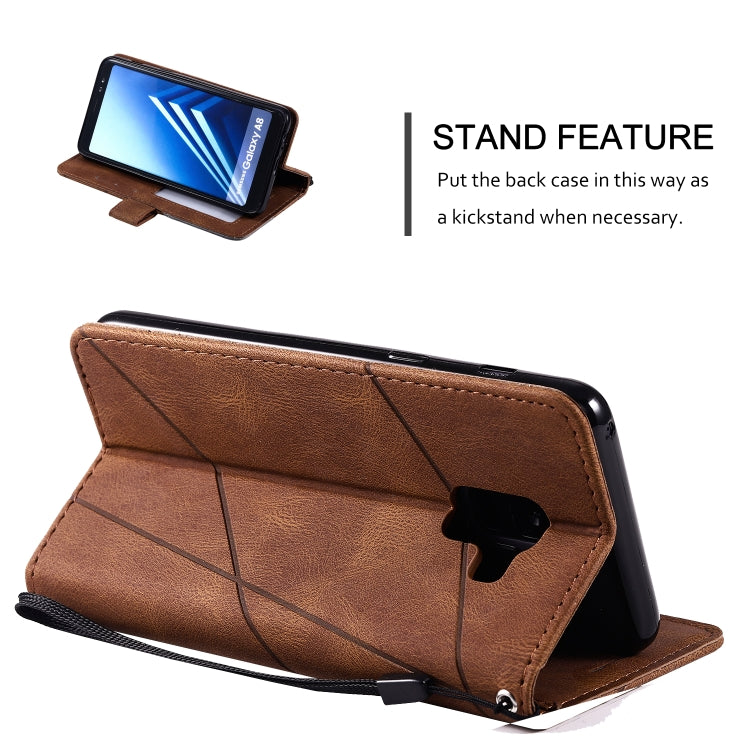 For Samsung Galaxy A8(2018) Skin Feel Splicing Horizontal Flip Leather Case with Holder & Card Slots & Wallet & Photo Frame