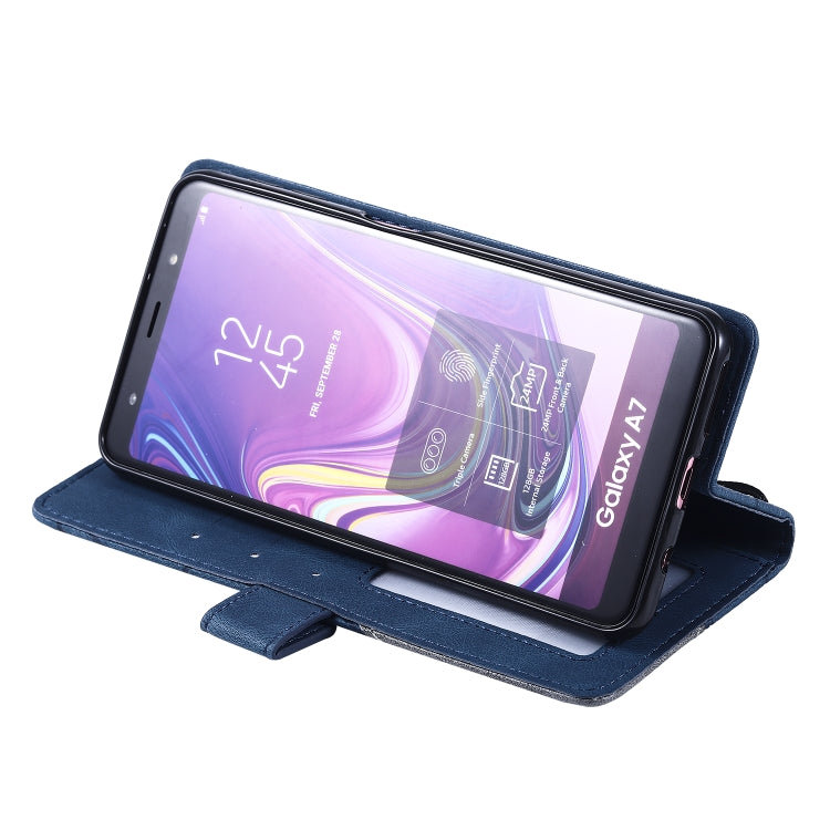 For Samsung Galaxy A7(2018) Skin Feel Splicing Horizontal Flip Leather Case with Holder & Card Slots & Wallet & Photo Frame
