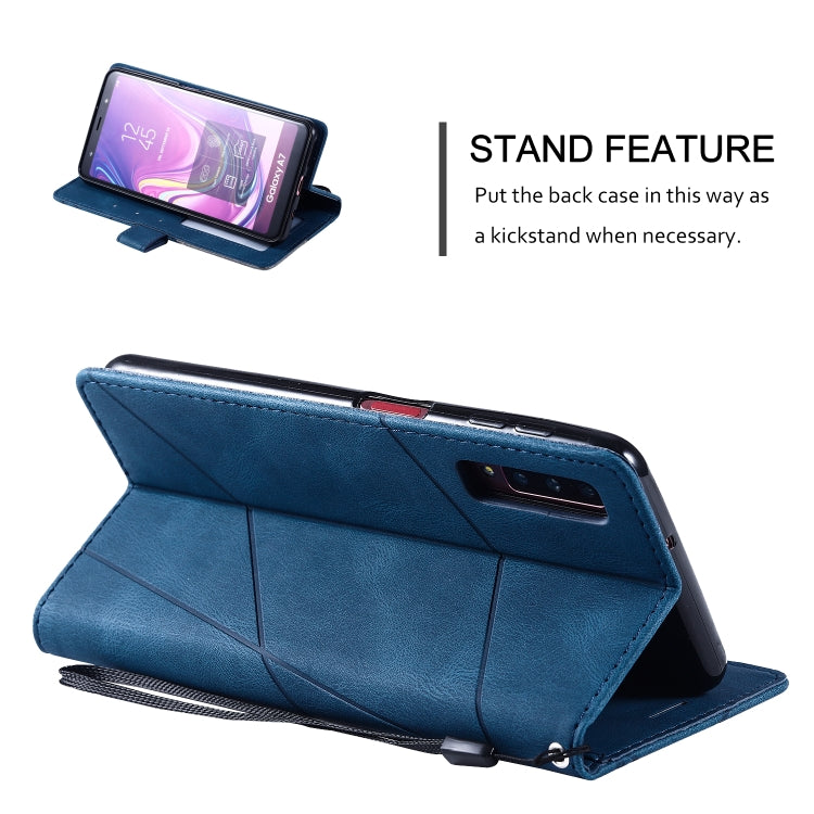 For Samsung Galaxy A7(2018) Skin Feel Splicing Horizontal Flip Leather Case with Holder & Card Slots & Wallet & Photo Frame