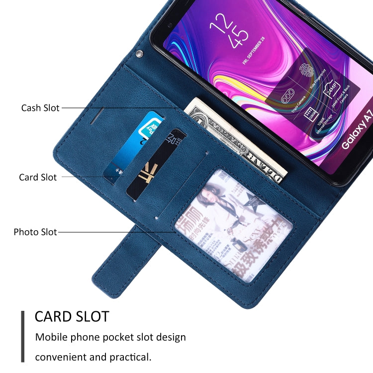 For Samsung Galaxy A7(2018) Skin Feel Splicing Horizontal Flip Leather Case with Holder & Card Slots & Wallet & Photo Frame