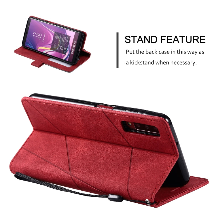 For Samsung Galaxy A7(2018) Skin Feel Splicing Horizontal Flip Leather Case with Holder & Card Slots & Wallet & Photo Frame