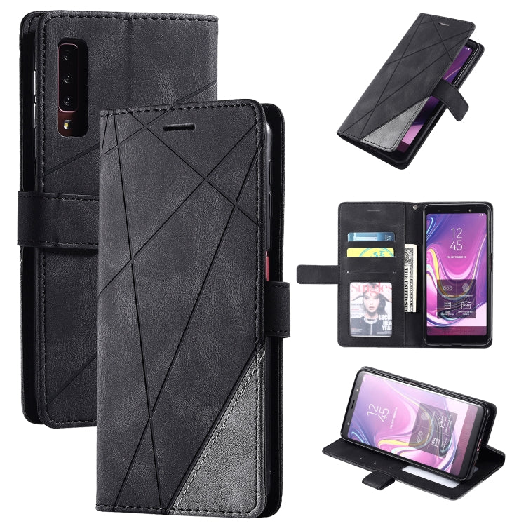 For Samsung Galaxy A7(2018) Skin Feel Splicing Horizontal Flip Leather Case with Holder & Card Slots & Wallet & Photo Frame