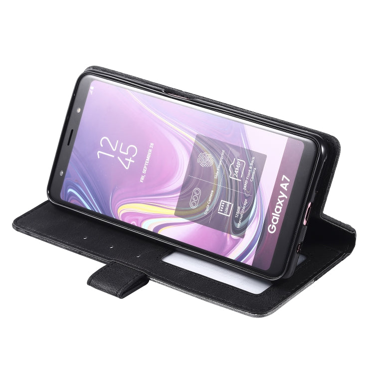 For Samsung Galaxy A7(2018) Skin Feel Splicing Horizontal Flip Leather Case with Holder & Card Slots & Wallet & Photo Frame