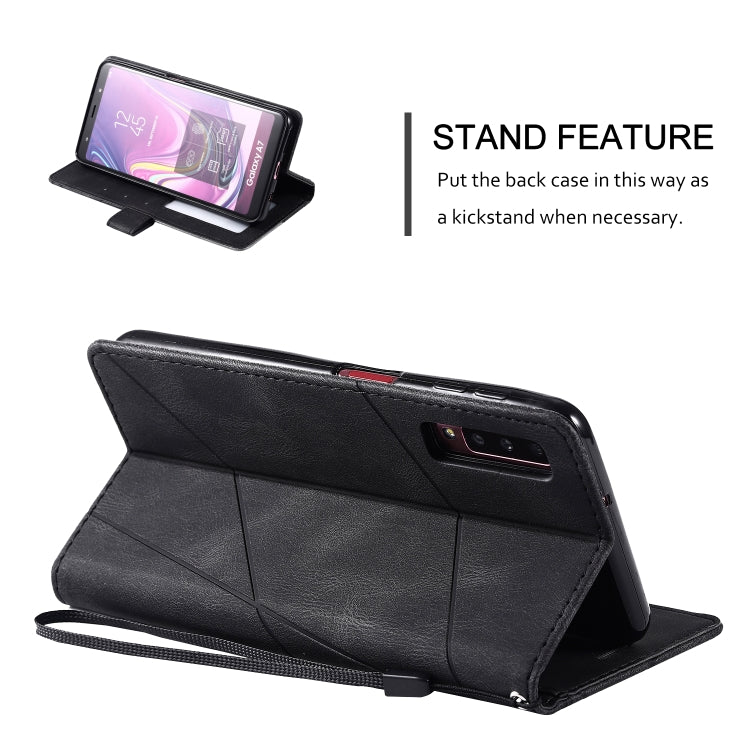 For Samsung Galaxy A7(2018) Skin Feel Splicing Horizontal Flip Leather Case with Holder & Card Slots & Wallet & Photo Frame