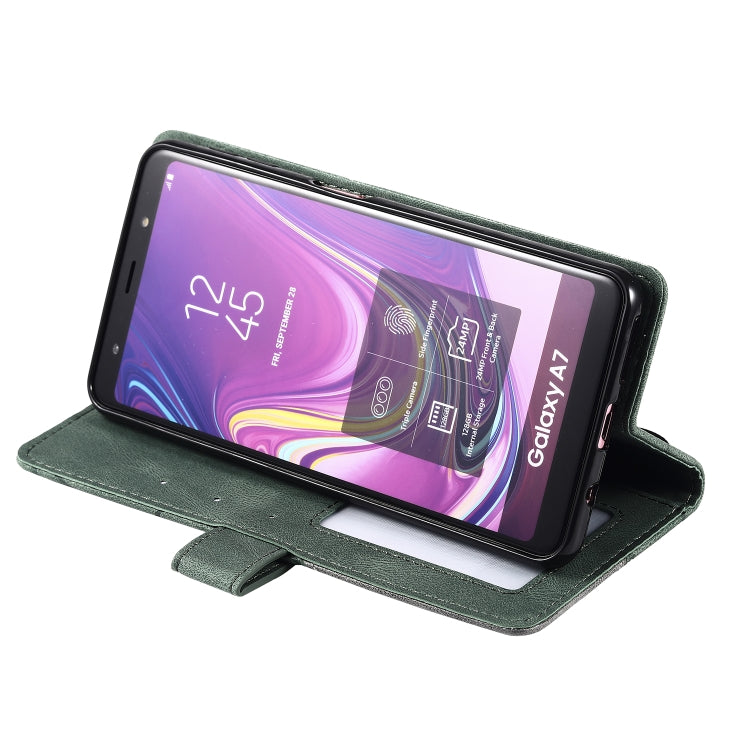 For Samsung Galaxy A7(2018) Skin Feel Splicing Horizontal Flip Leather Case with Holder & Card Slots & Wallet & Photo Frame