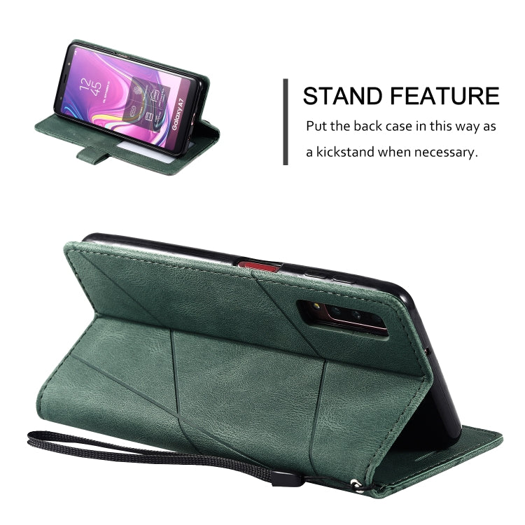 For Samsung Galaxy A7(2018) Skin Feel Splicing Horizontal Flip Leather Case with Holder & Card Slots & Wallet & Photo Frame
