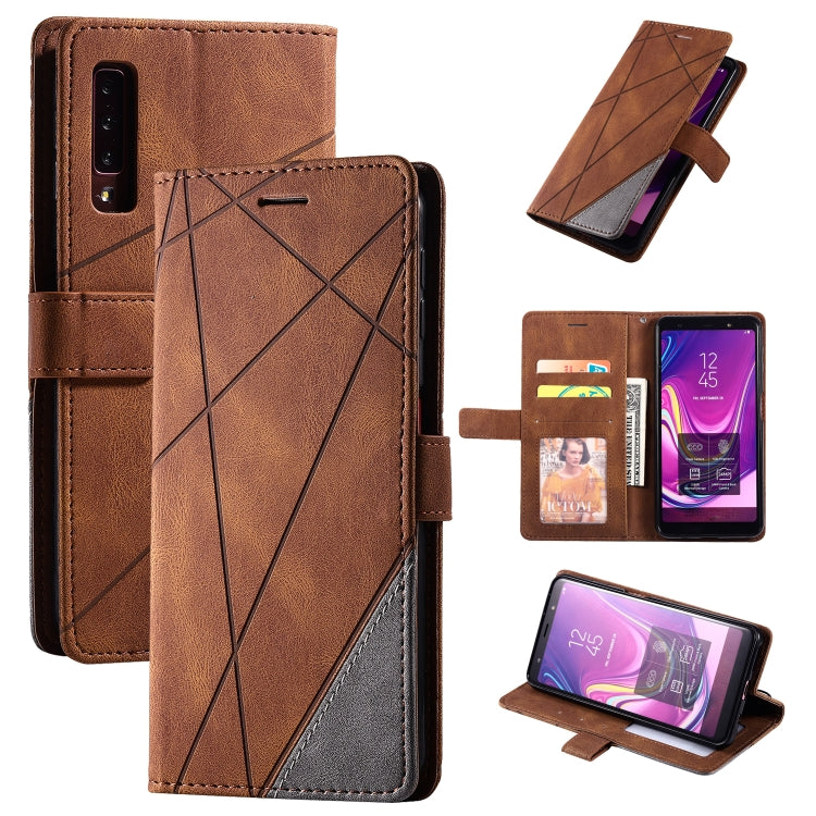 For Samsung Galaxy A7(2018) Skin Feel Splicing Horizontal Flip Leather Case with Holder & Card Slots & Wallet & Photo Frame