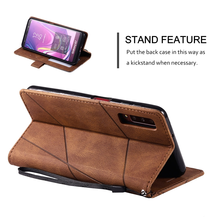 For Samsung Galaxy A7(2018) Skin Feel Splicing Horizontal Flip Leather Case with Holder & Card Slots & Wallet & Photo Frame