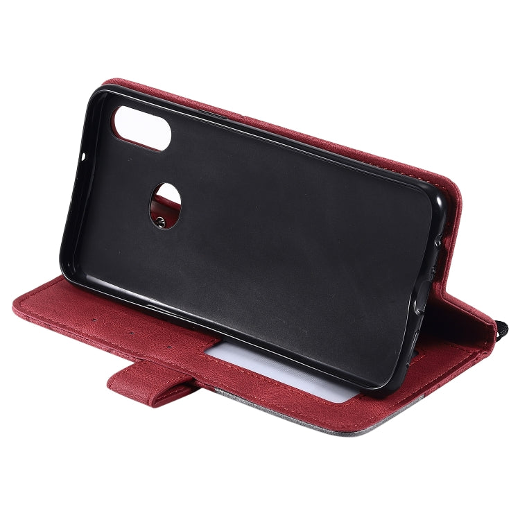 For Samsung Galaxy A10s Skin Feel Splicing Horizontal Flip Leather Case with Holder & Card Slots & Wallet & Photo Frame
