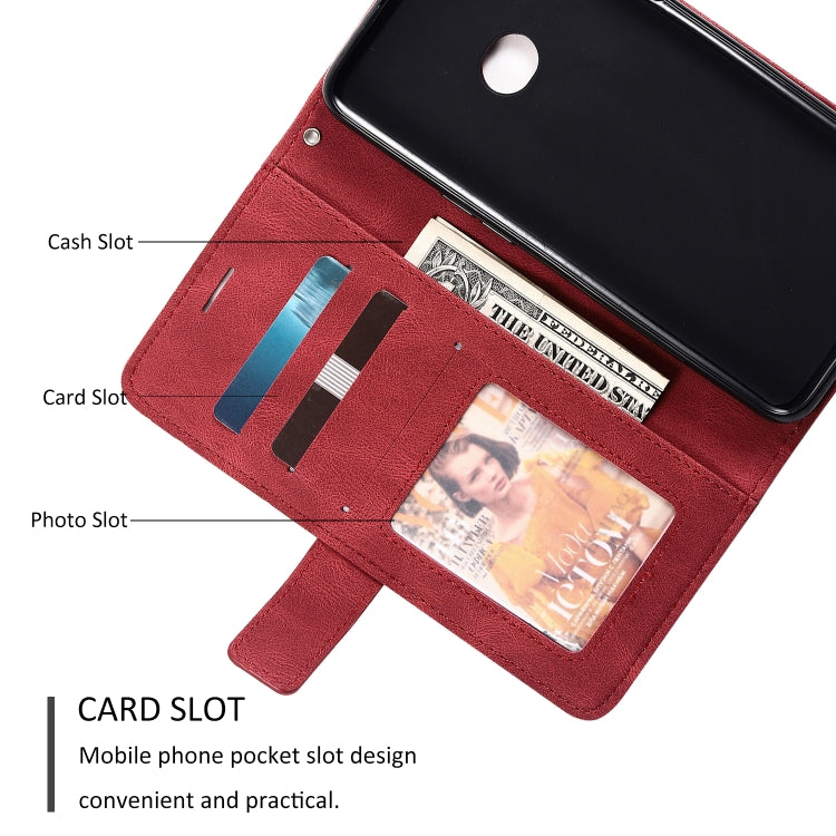 For Samsung Galaxy A10s Skin Feel Splicing Horizontal Flip Leather Case with Holder & Card Slots & Wallet & Photo Frame