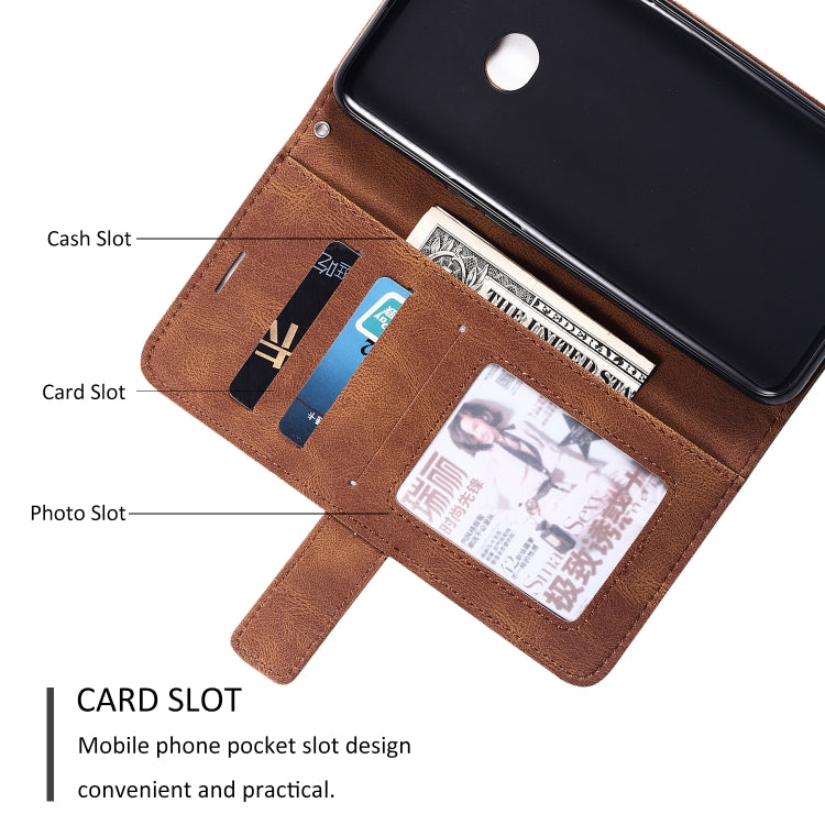 For Samsung Galaxy A10s Skin Feel Splicing Horizontal Flip Leather Case with Holder & Card Slots & Wallet & Photo Frame