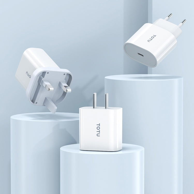 TOTU ZC32 PD 20W Type-C Port Charger with Type-C to 8 Pin Data Cable Set, Specification:CN Plug(White)