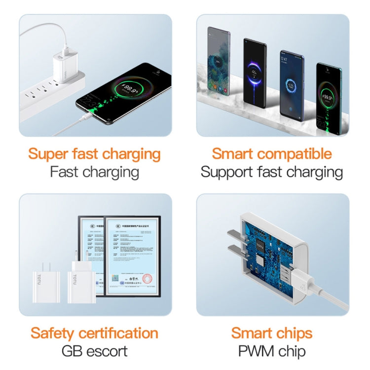 TOTU W123 100W USB Port Travel Charger, Specification:
