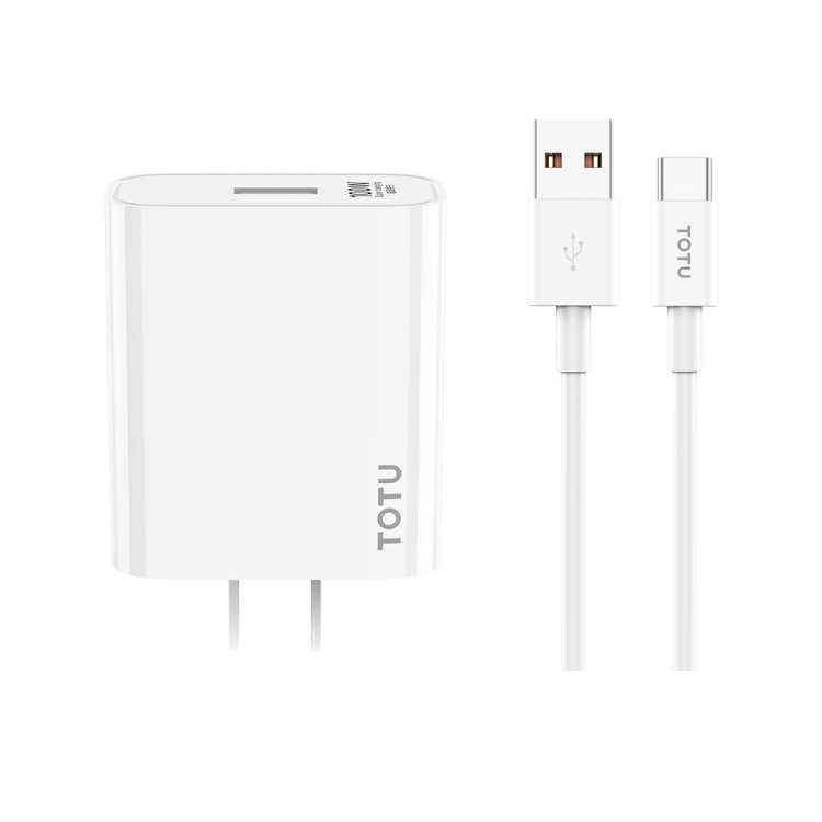 TOTU W123 100W USB Port Travel Charger with USB to USB -C / Type-C Data Cable Set, Specification: