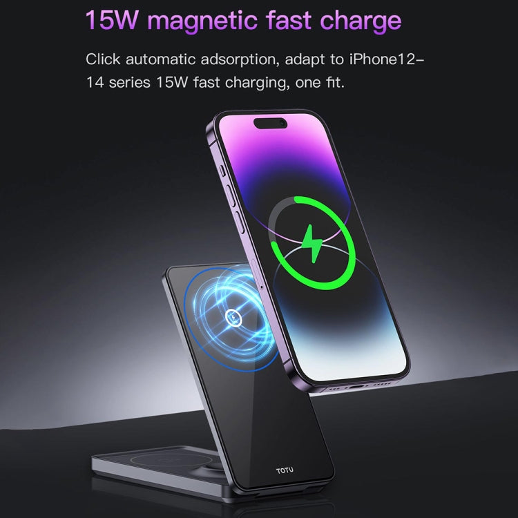 TOTU CACW-075 Mecha Series 3 in 1 Foldable Magnetic Wireless Charger(Grey)