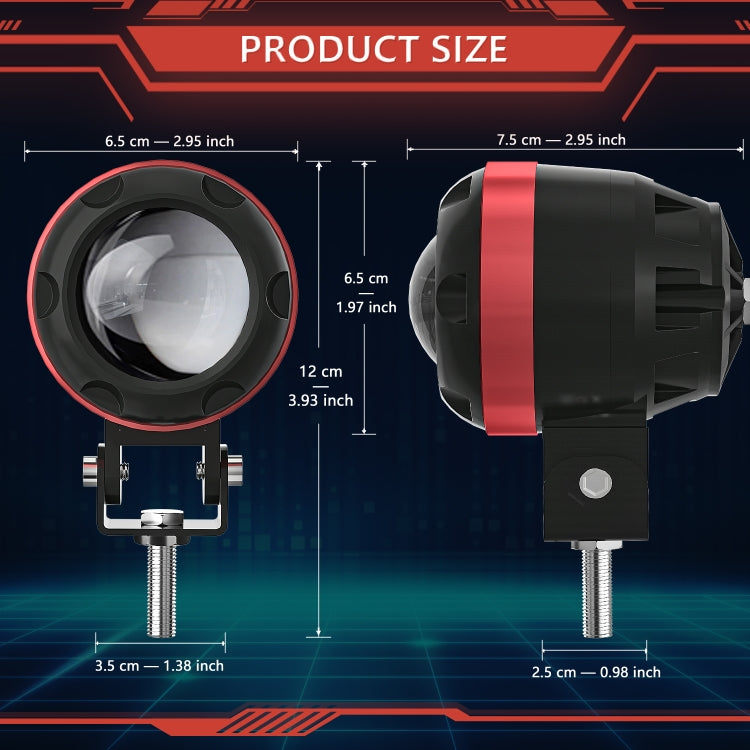 M7 1 Pair Motorcycle Two-color Spotlight(Black)