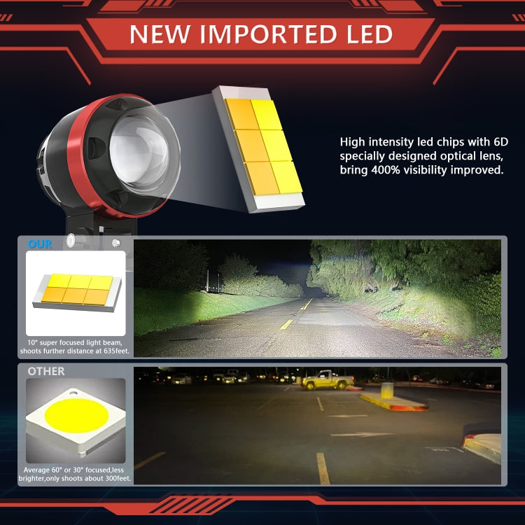 M7 1 Pair Motorcycle Two-color Spotlight(Black)