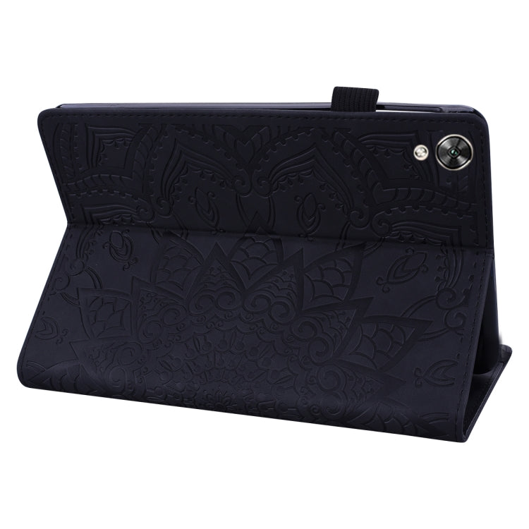 For Huawei MediaPad M6 10.8 Calf Pattern Double Folding Design Embossed Leather Case with Holder & Card Slots & Pen Slot & Elastic Band