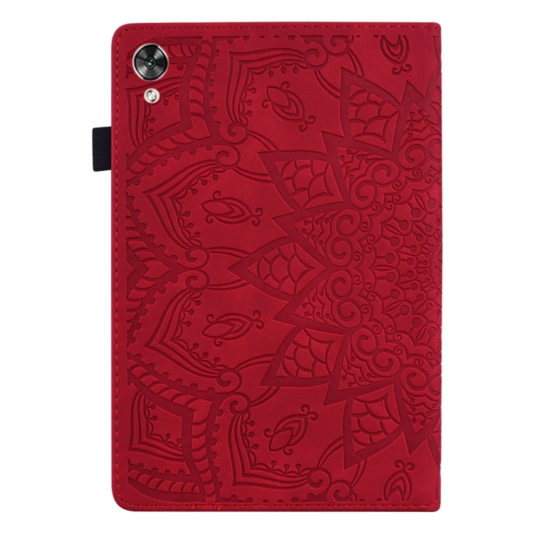 For Huawei MediaPad M6 10.8 Calf Pattern Double Folding Design Embossed Leather Case with Holder & Card Slots & Pen Slot & Elastic Band