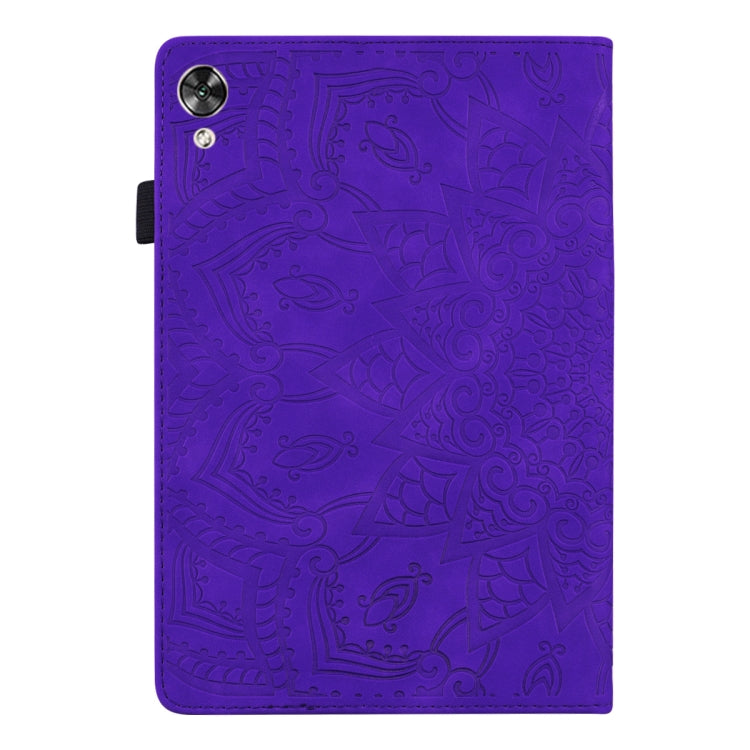 For Huawei MediaPad M6 10.8 Calf Pattern Double Folding Design Embossed Leather Case with Holder & Card Slots & Pen Slot & Elastic Band