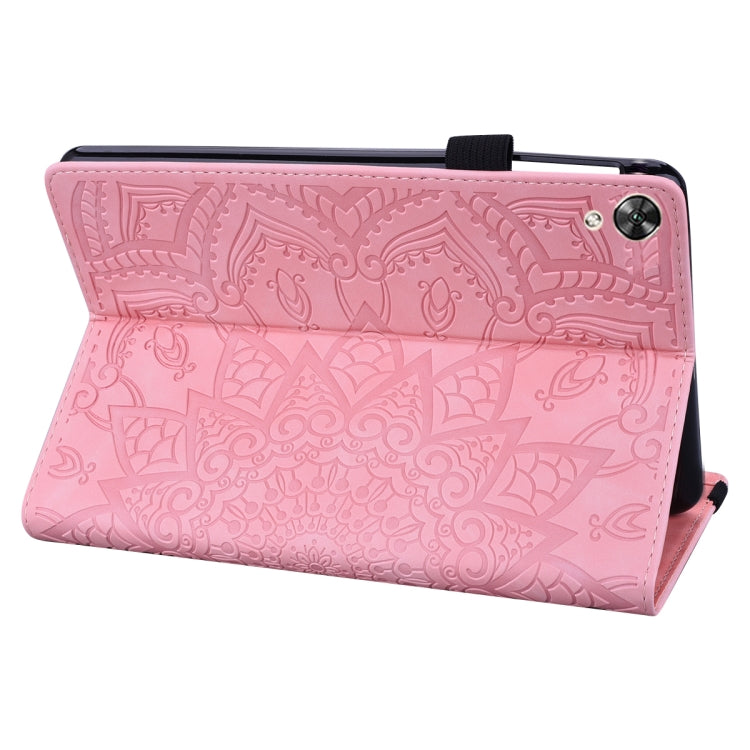 For Huawei MediaPad M6 10.8 Calf Pattern Double Folding Design Embossed Leather Case with Holder & Card Slots & Pen Slot & Elastic Band
