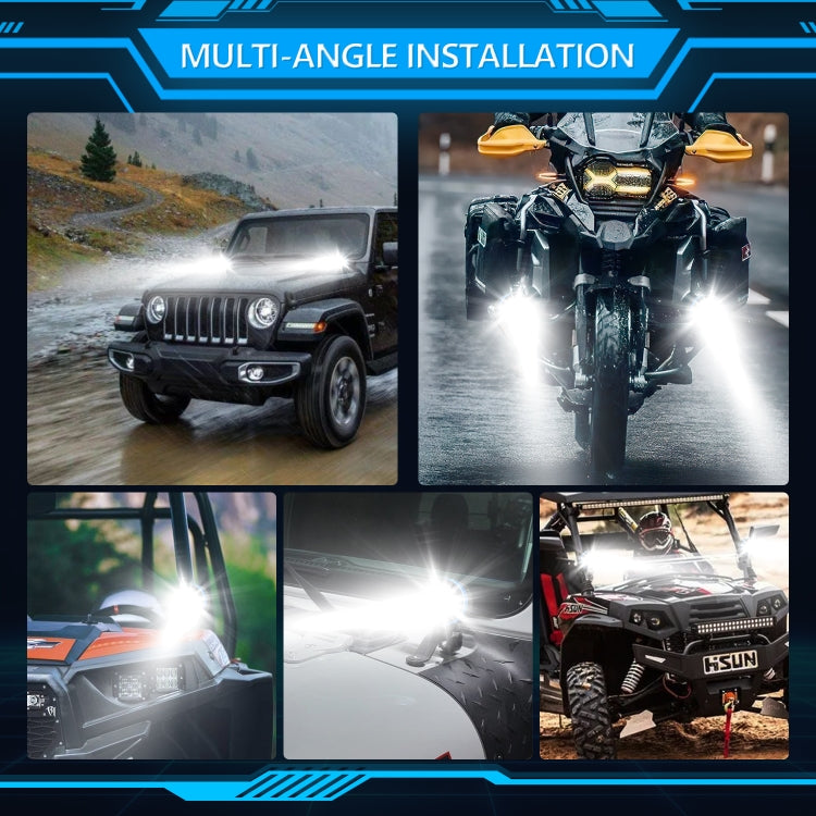 M8 1 Pair Motorcycle Two-color Spotlight(Black)