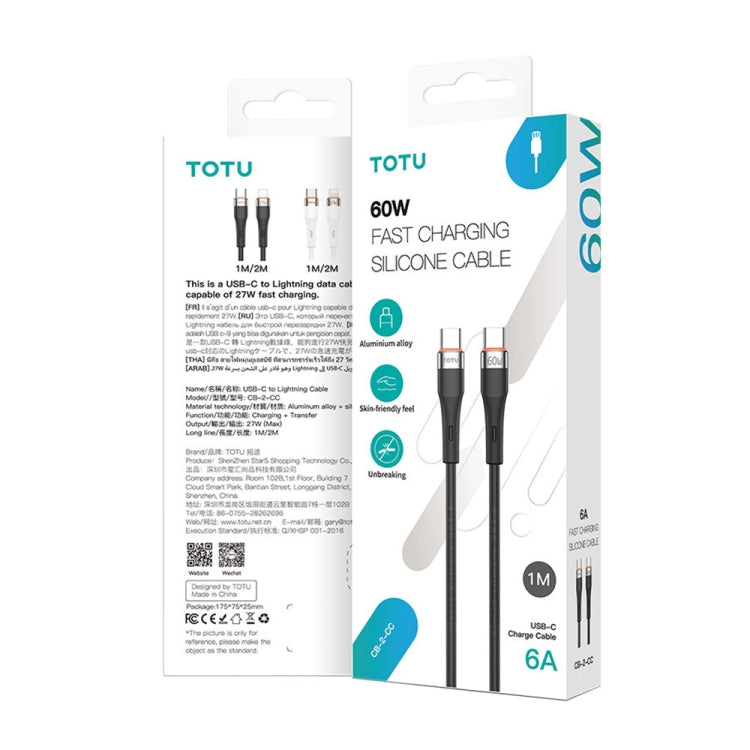 TOTU CB-2 Series USB to Type-C Aluminum Alloy Skin Feel Data Cable, Length: