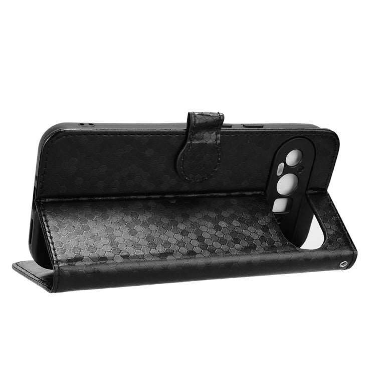 For Google Pixel 9 Pro XL Honeycomb Dot Texture Leather Phone Case