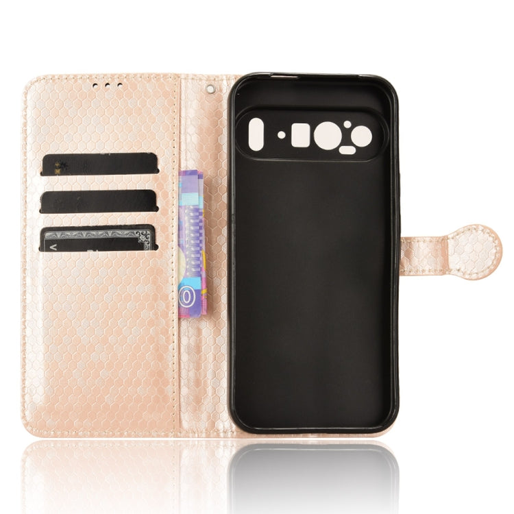 For Google Pixel 9 Pro XL Honeycomb Dot Texture Leather Phone Case