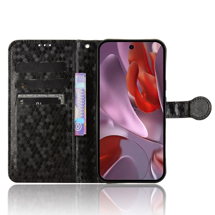 For Google Pixel 9a Honeycomb Dot Texture Leather Phone Case