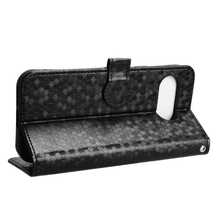 For Google Pixel 9a Honeycomb Dot Texture Leather Phone Case