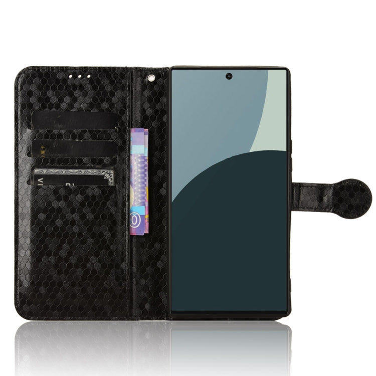 For Sharp Aquos R9 Honeycomb Dot Texture Leather Phone Case