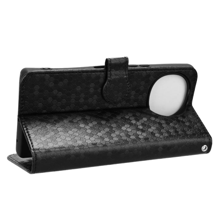 For Sharp Aquos R9 Honeycomb Dot Texture Leather Phone Case