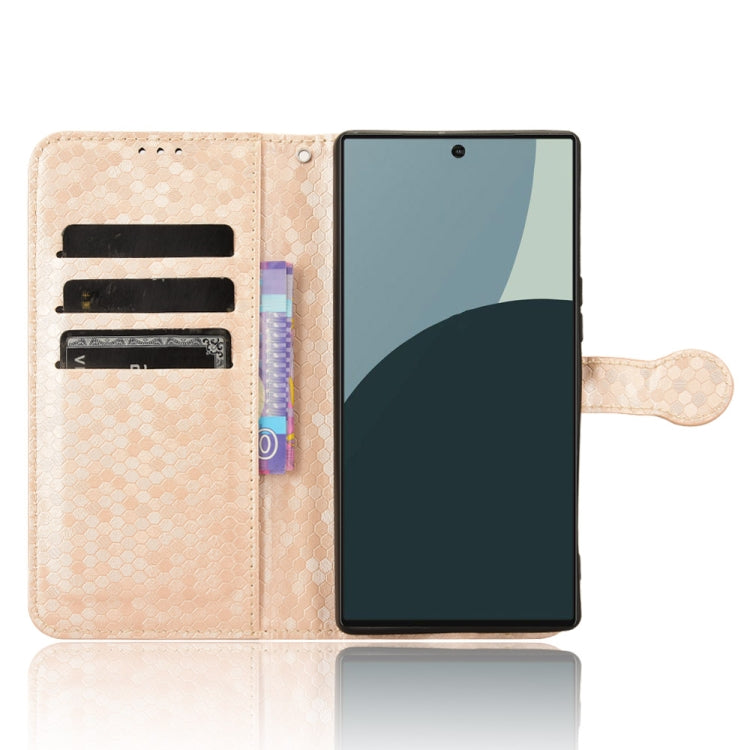For Sharp Aquos R9 Honeycomb Dot Texture Leather Phone Case