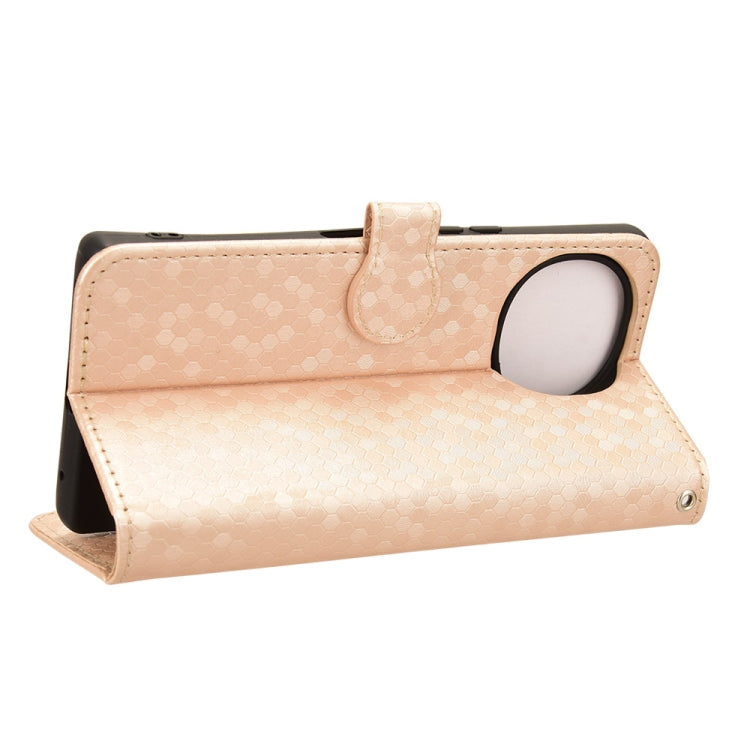 For Sharp Aquos R9 Honeycomb Dot Texture Leather Phone Case