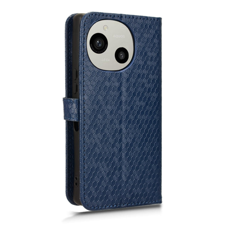 For Sharp Aquos R9 Honeycomb Dot Texture Leather Phone Case