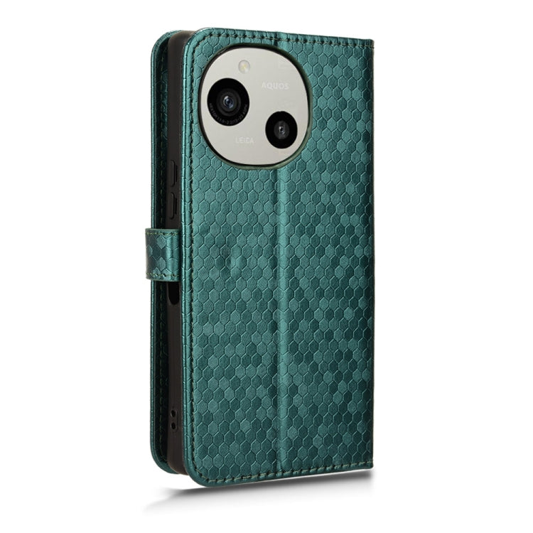 For Sharp Aquos R9 Honeycomb Dot Texture Leather Phone Case