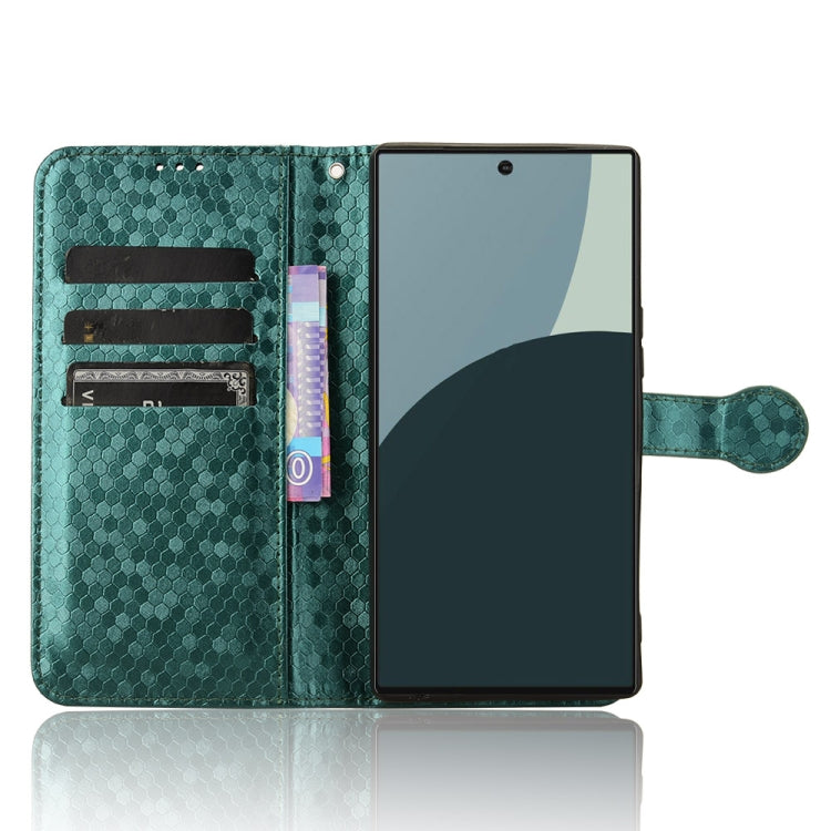 For Sharp Aquos R9 Honeycomb Dot Texture Leather Phone Case