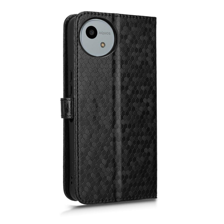 For Sharp Aquos Wish 4 Honeycomb Dot Texture Leather Phone Case