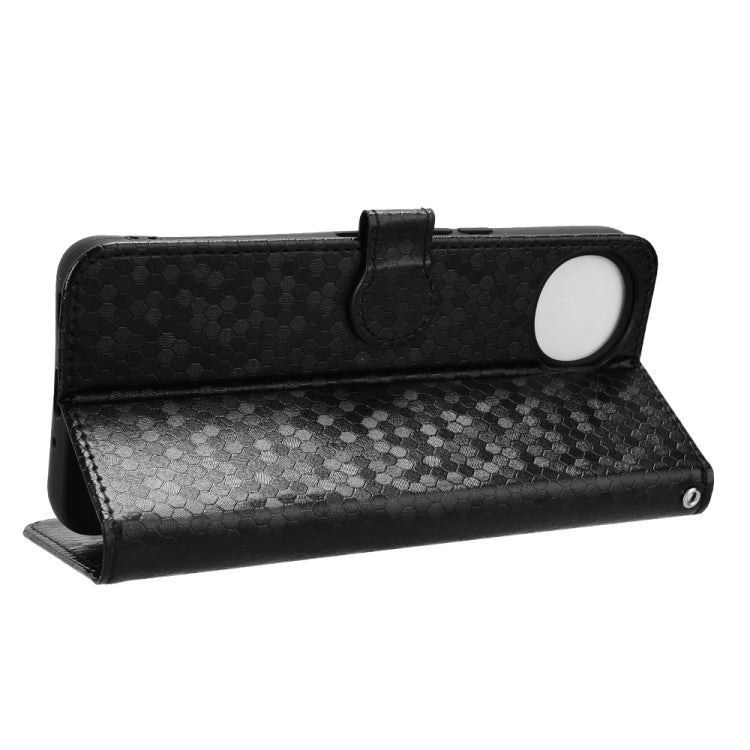For Sharp Aquos Wish 4 Honeycomb Dot Texture Leather Phone Case