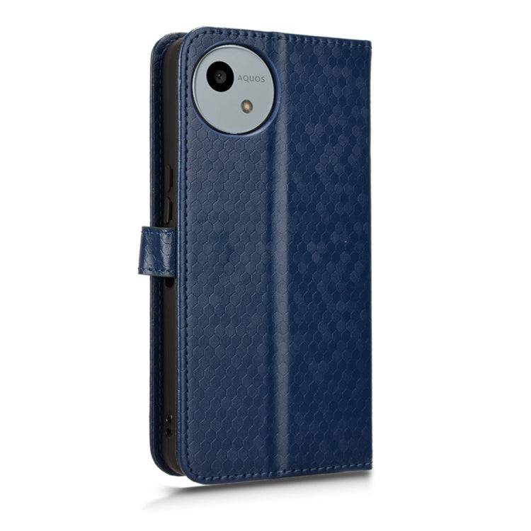 For Sharp Aquos Wish 4 Honeycomb Dot Texture Leather Phone Case