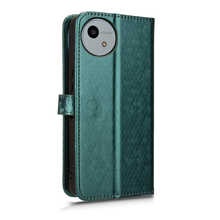 For Sharp Aquos Wish 4 Honeycomb Dot Texture Leather Phone Case
