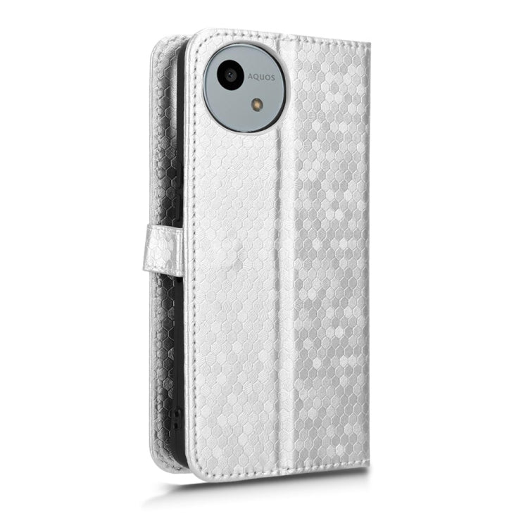 For Sharp Aquos Wish 4 Honeycomb Dot Texture Leather Phone Case